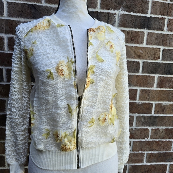 Forever 21 White Floral Textured Cardigan - Picture 6 of 8
